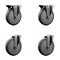 Service Caster 6'' Gray Poly Wheel Swivel Bolt Hole Caster Set with 2 Posi Lock Brakes, 4PK SCC-BH20S614-PPUB-PLB-2-S-2 - alternate 1